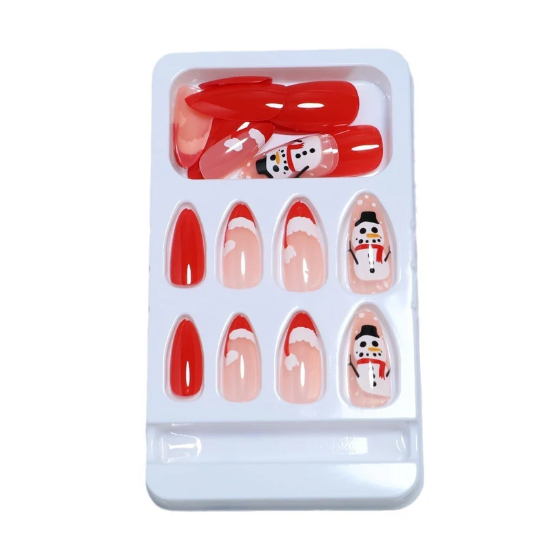 Premium Glossy Glittering Almond-Shaped Press-On Nails Stornfield