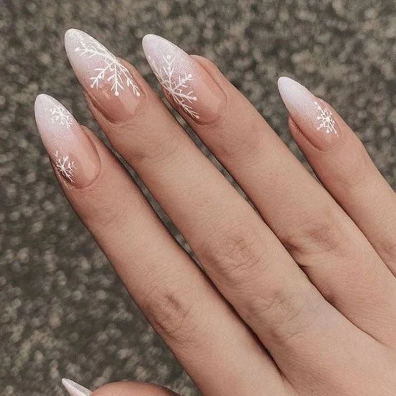 Premium Glossy Glittering Almond-Shaped Press-On Nails Stornfield