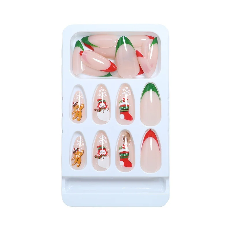 Premium Glossy Glittering Almond-Shaped Press-On Nails Stornfield