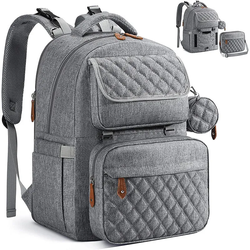 Multi-Functional Quilted Backpack with Detachable Organizer Stornfield