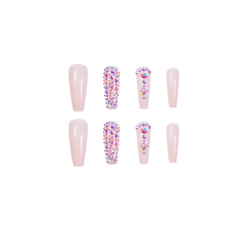 Glamorous nail extensions with rhinestone accents Stornfield