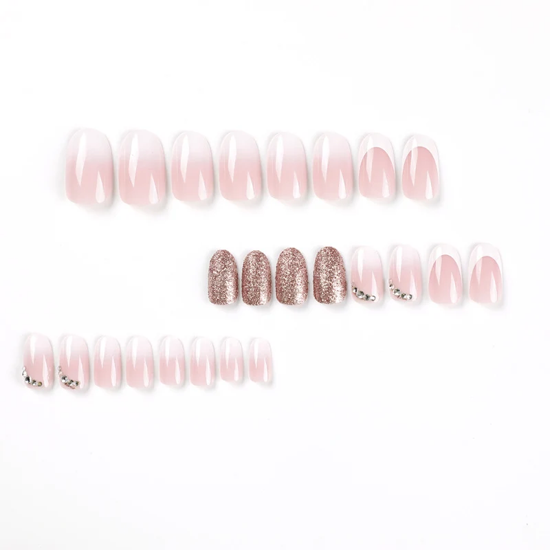Glamorous nail extensions with shimmering accent Stornfield