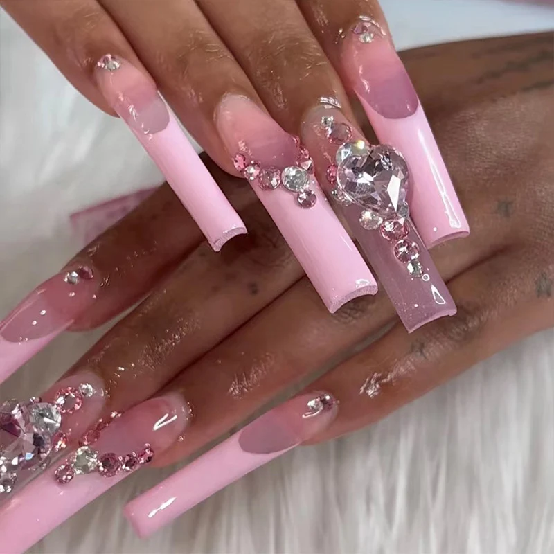 Glamorous nail extensions with glitter embellishments Stornfield