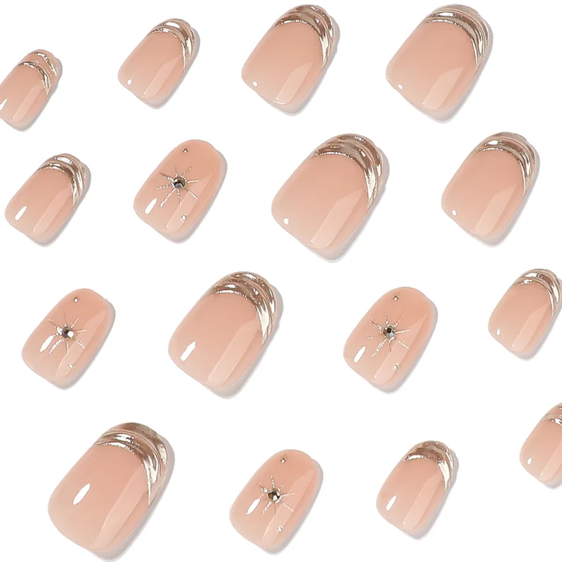 Glamorous nail extensions with elegant metallic accents Stornfield