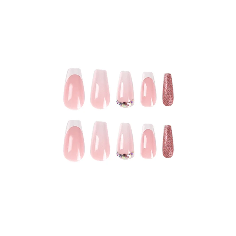 Glamorous artificial nails with rhinestone accents Stornfield
