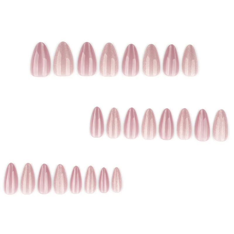 Glamorous artificial nails with glitter and pearlescent effect Stornfield