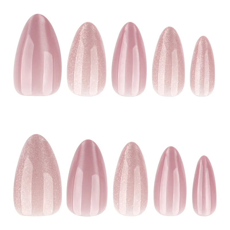 Glamorous artificial nails with glitter and pearlescent effect Stornfield