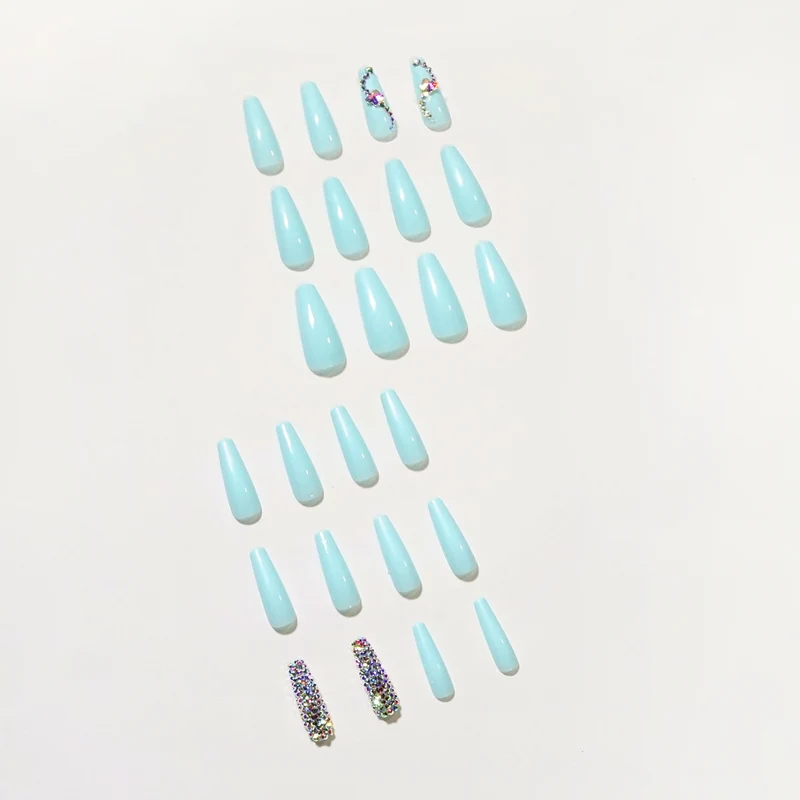 Glamorous artificial nails with sparkling rhinestone embellishments Stornfield