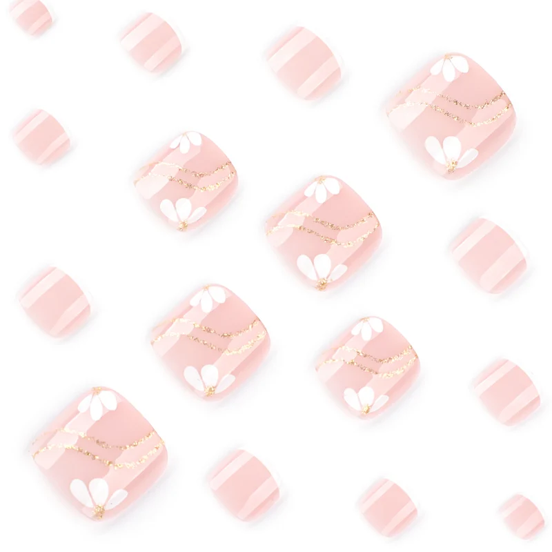 Nail art with elegant blooming designs and glitter accents Stornfield