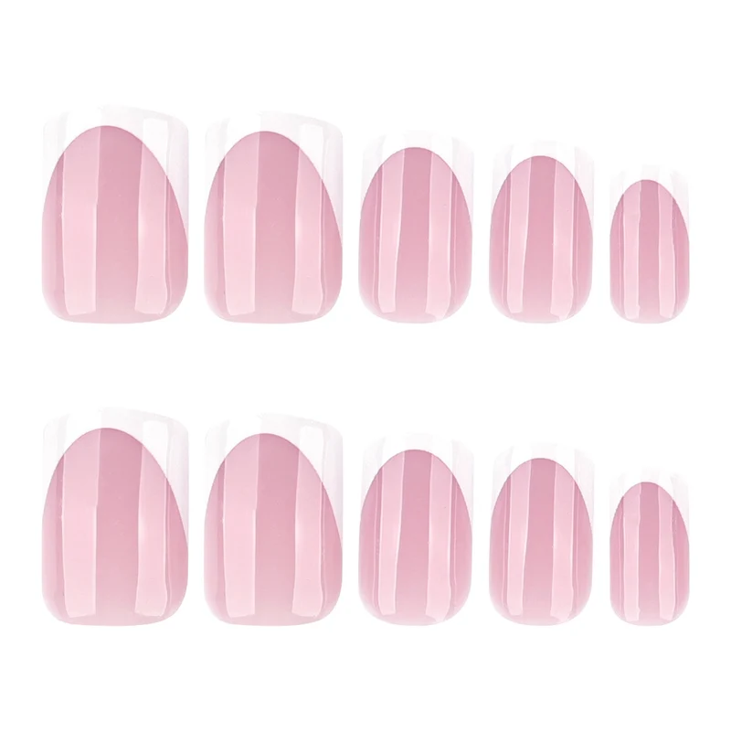French nail extensions with glossy finish Stornfield