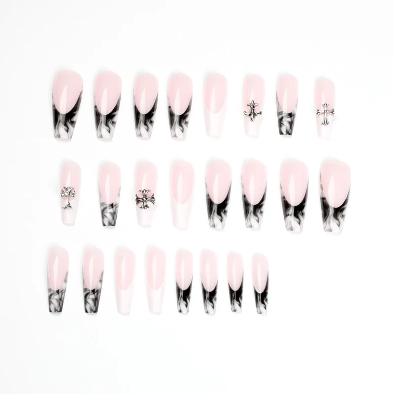 Exquisite artificial nails with textured designs and jewelry accents Stornfield