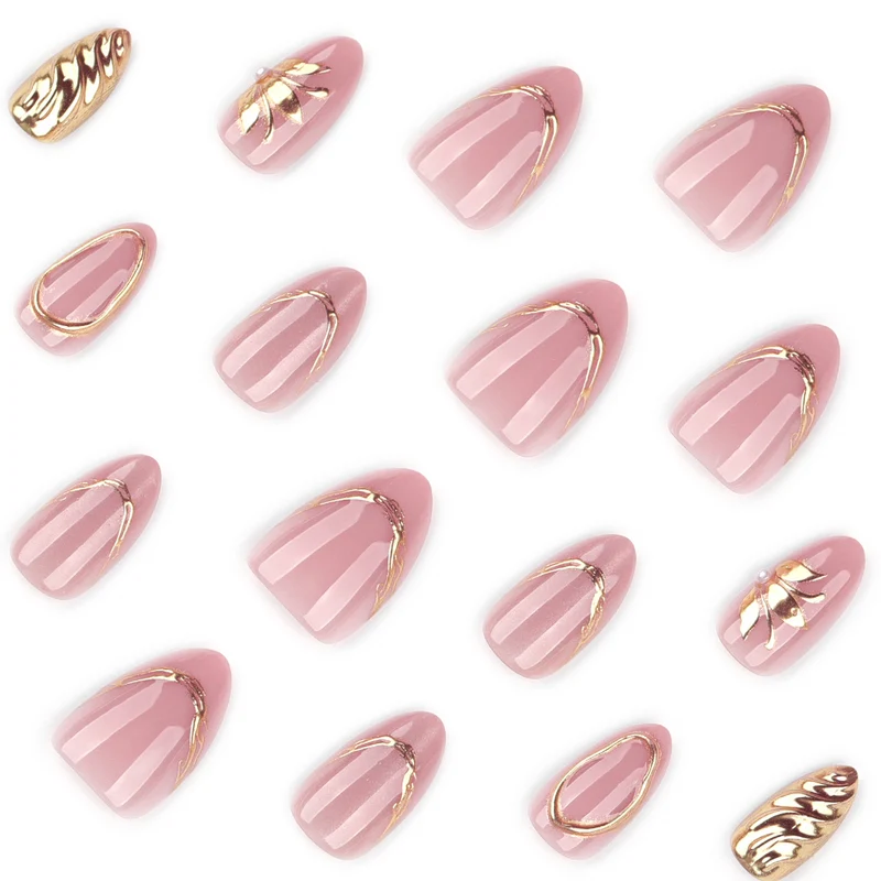 Elegant and artistic nail art with golden accents Stornfield