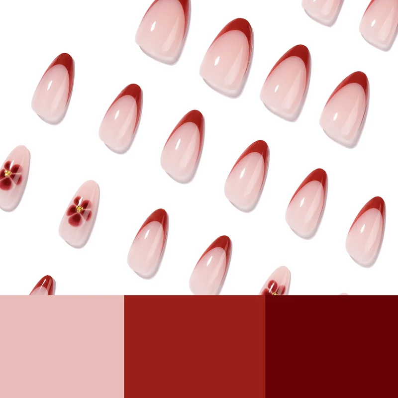 Elegant and artistically designed stiletto nails with flower design Stornfield