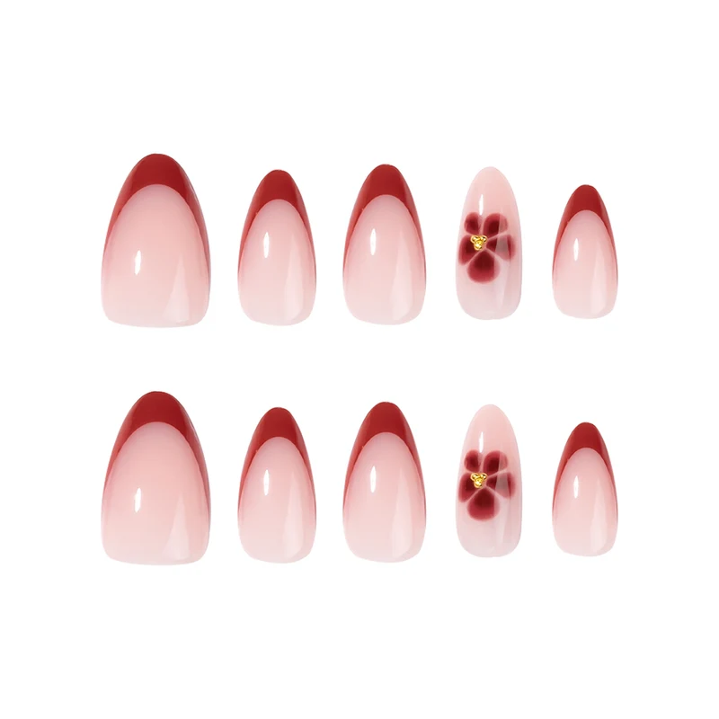 Elegant and artistically designed stiletto nails with flower design Stornfield