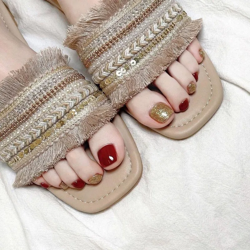 Elegant and tasteful sandals with fringe decoration Stornfield