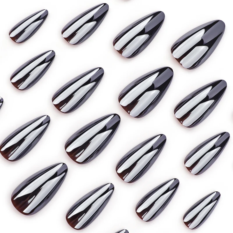 Elegant stiletto nails with reflective finish Stornfield