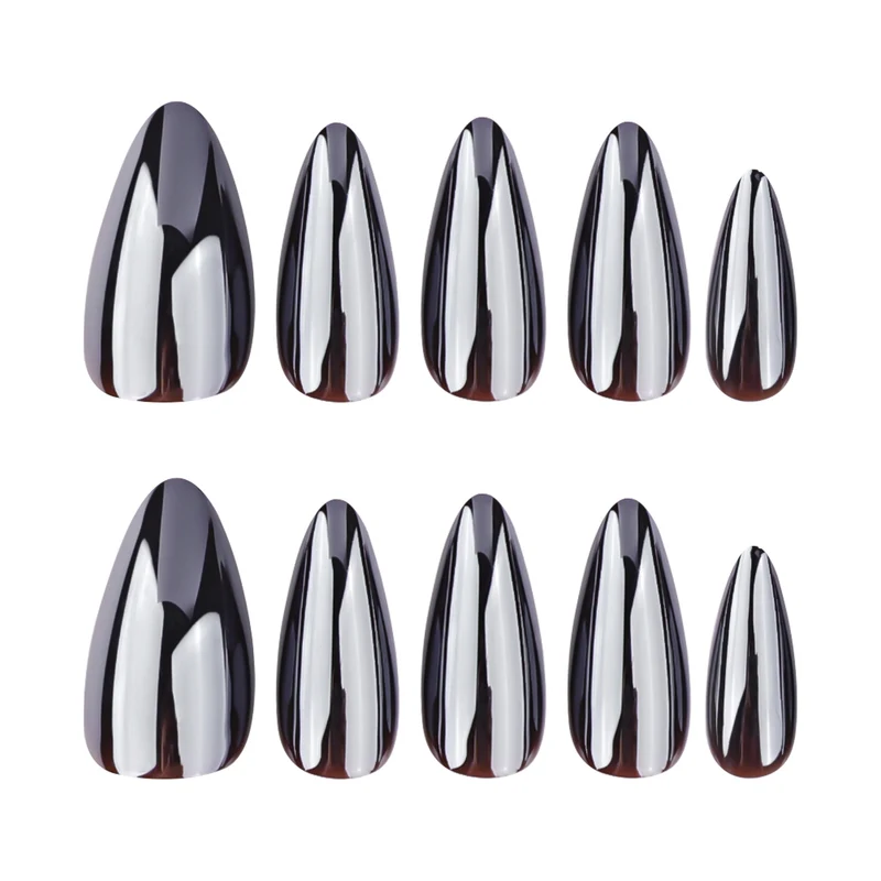 Elegant stiletto nails with reflective finish Stornfield