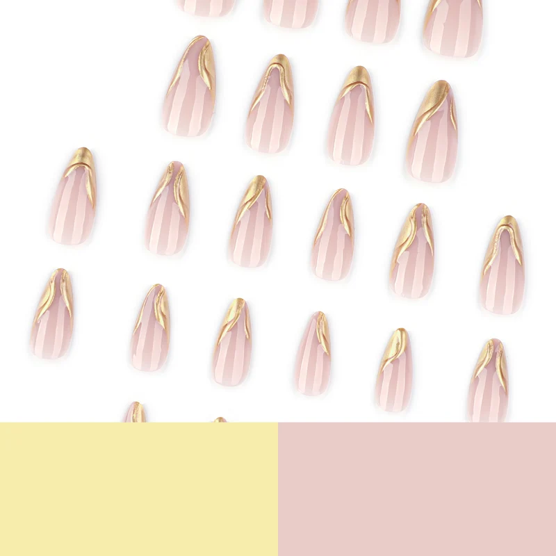 Elegant Stiletto Nails with Shimmering Gold Accent Stornfield