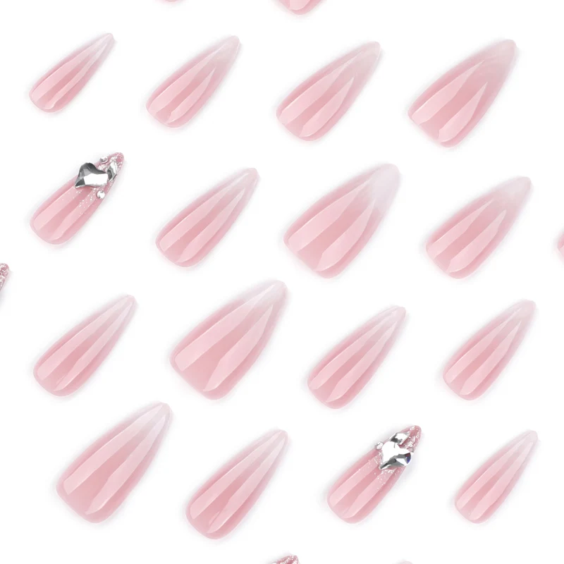 Elegant Stiletto Artificial Nails with Glitter Accents Stornfield