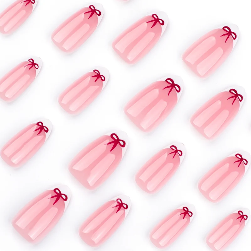 Elegant nail art with bow design Stornfield