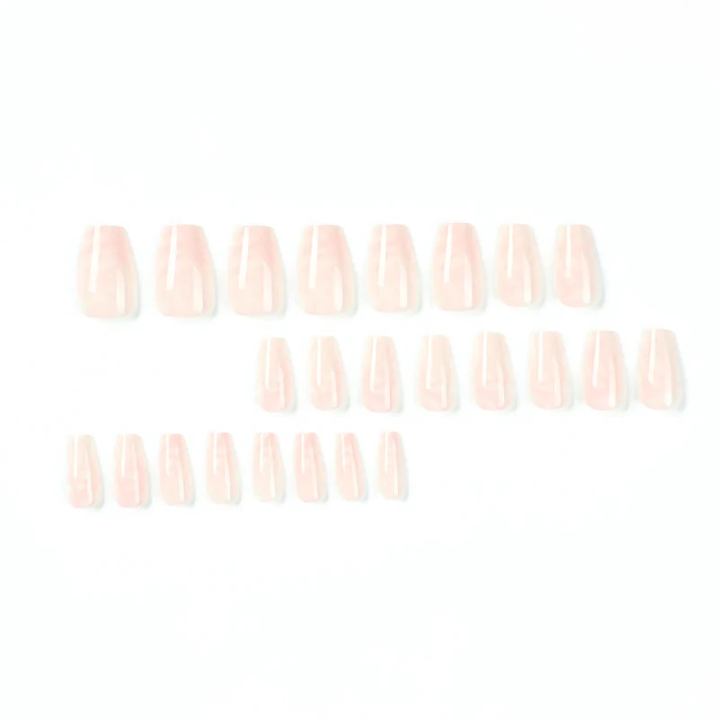Elegant Nail Extensions with Marbled Accents Stornfield