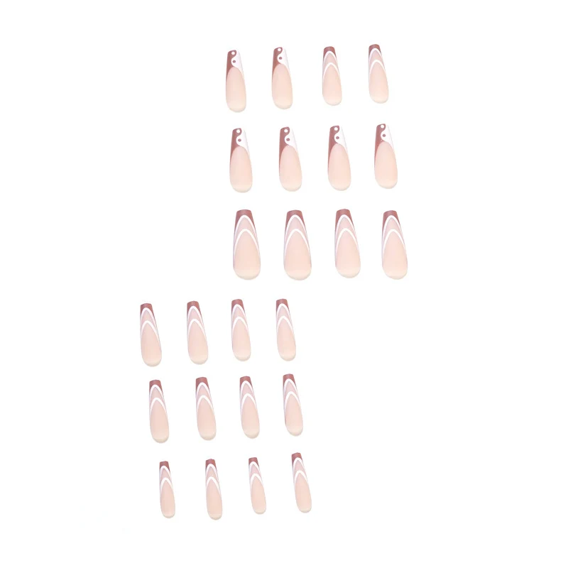 Elegant Nail Extensions with Artistic Wave Design Stornfield