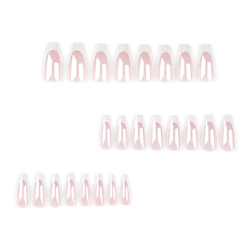 Elegant Nail Extensions with High Gloss Finish and Precise French Tip Stornfield