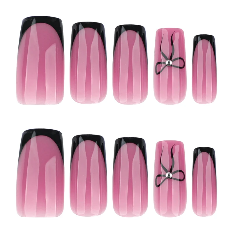 Elegant Nail Extensions with Unique Flower Design Stornfield