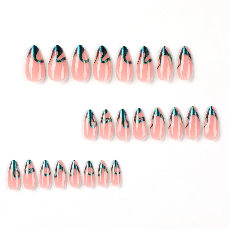 Elegant nail art with stylish green accents and high gloss finish Stornfield