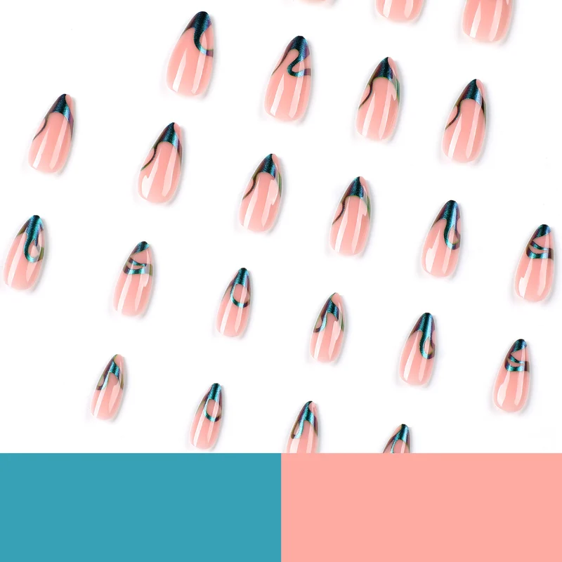 Elegant nail art with stylish green accents and high gloss finish Stornfield