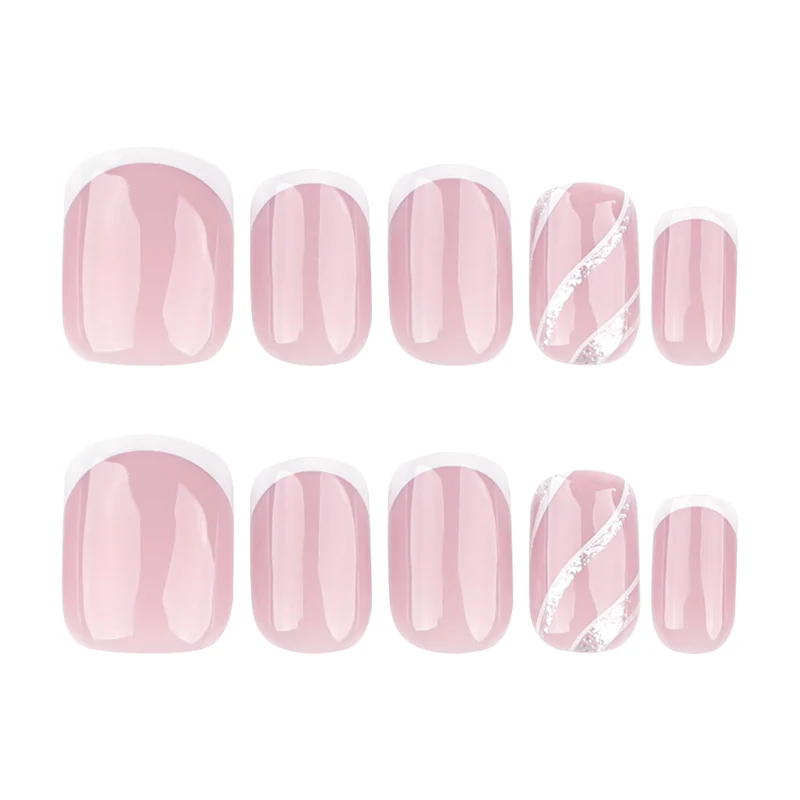 Elegant Nail Art with Glittering French Tip Stornfield
