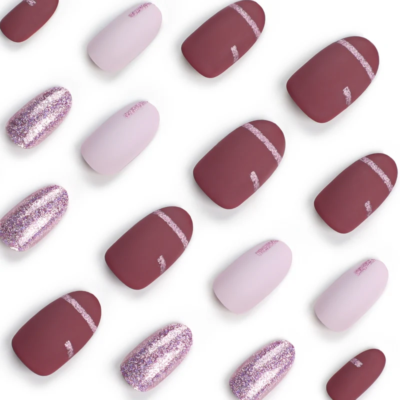 Elegant Nail Art with Glitter and Matte Effects Stornfield
