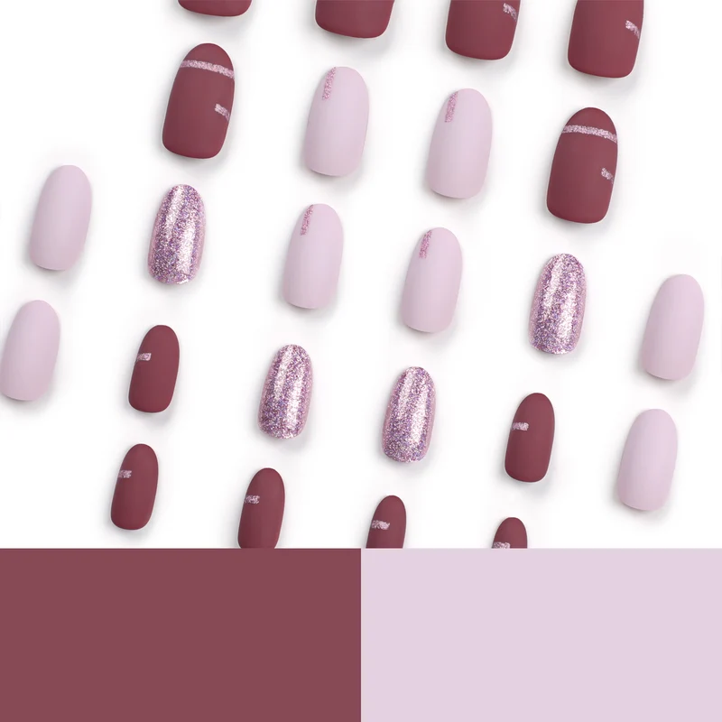 Elegant Nail Art with Glitter and Matte Effects Stornfield