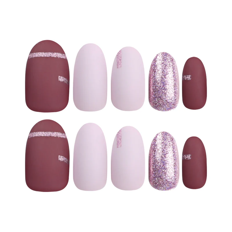 Elegant Nail Art with Glitter and Matte Effects Stornfield