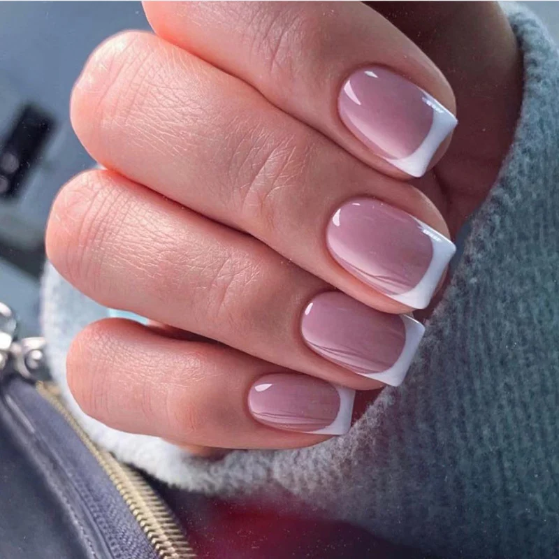 Elegant Nail Art with Shiny French Tip Capping Stornfield