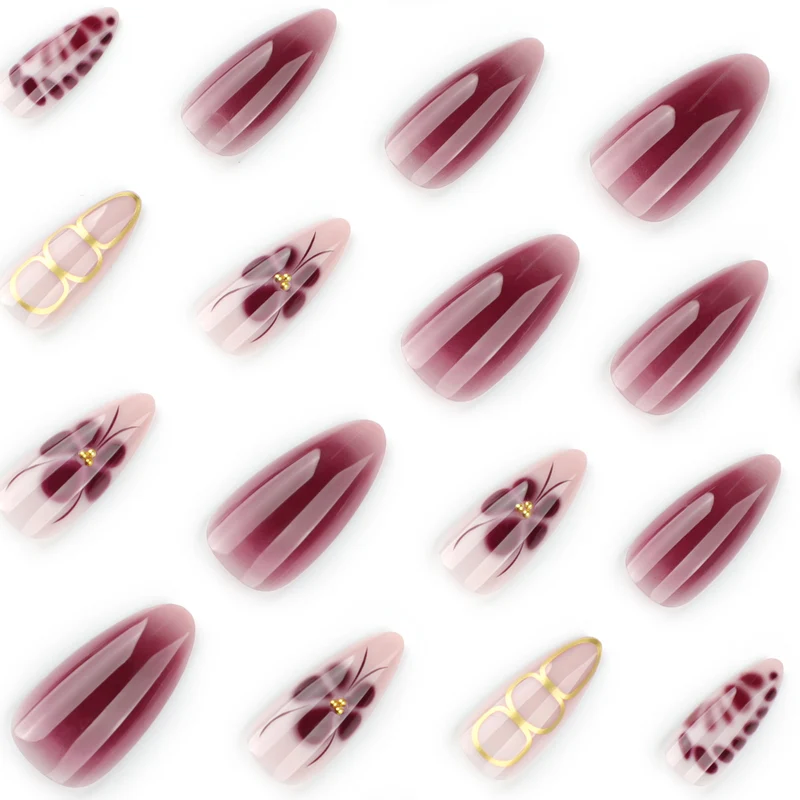 Elegant Nail Art with Floral Design and Glitter Accents Stornfield