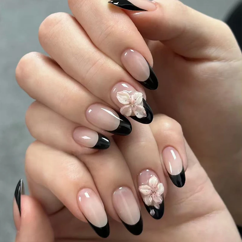 Elegant Nail Art with Flower Accents Stornfield