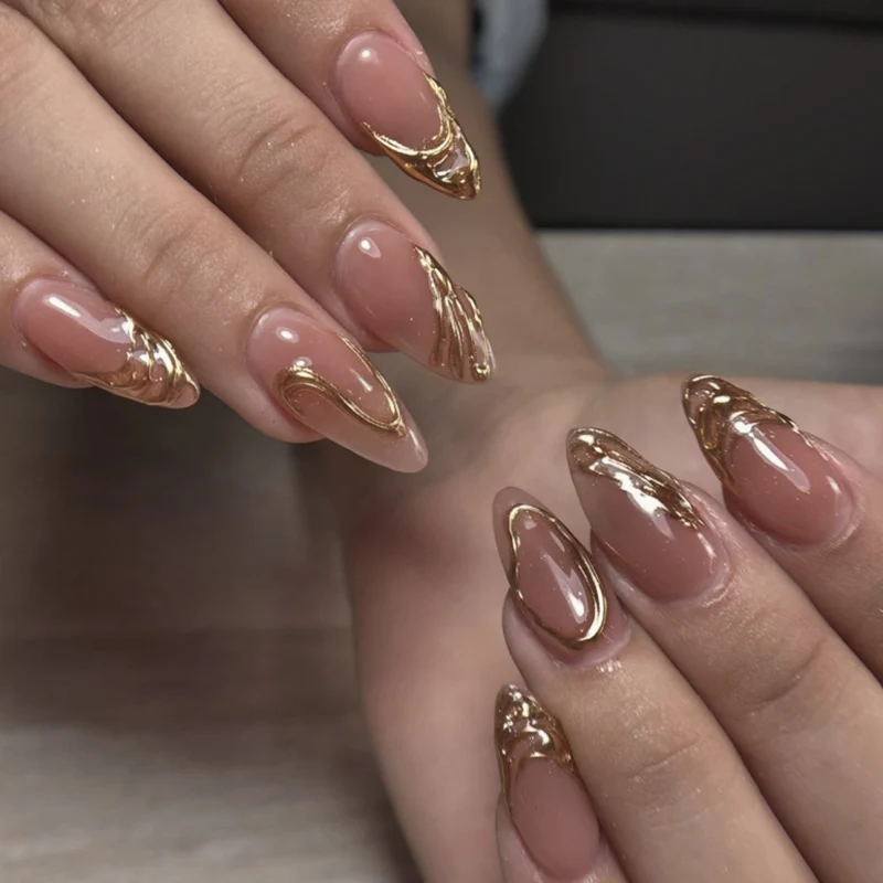 Elegant nail art in maritime design with glitter and 3D accents Stornfield