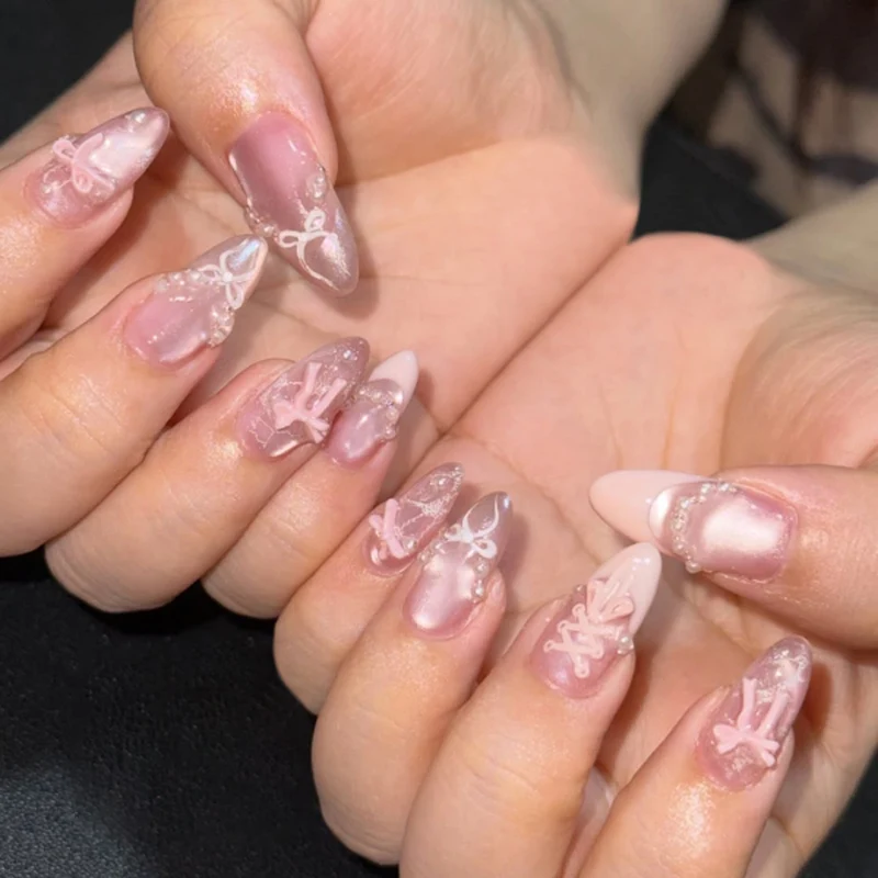 Elegant nail art in maritime design with glitter and 3D accents Stornfield
