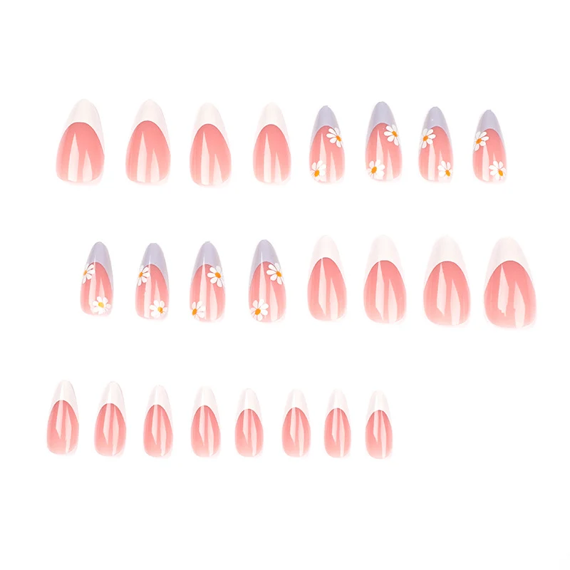 Elegant artificial nail design with delicate flower and ombre effects Stornfield