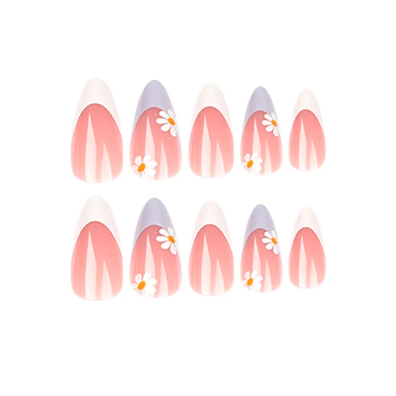 Elegant artificial nail design with delicate flower and ombre effects Stornfield