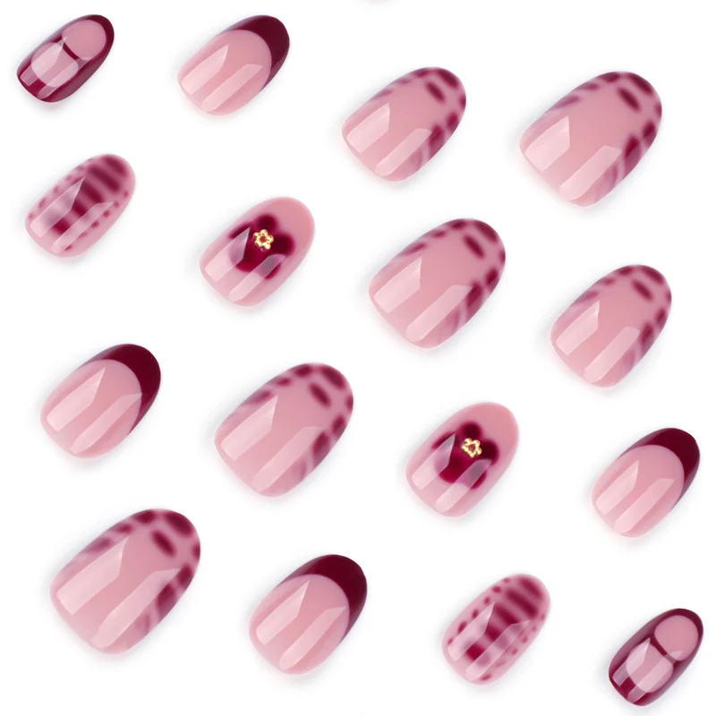 Elegant artificial nail design with floral pattern Stornfield