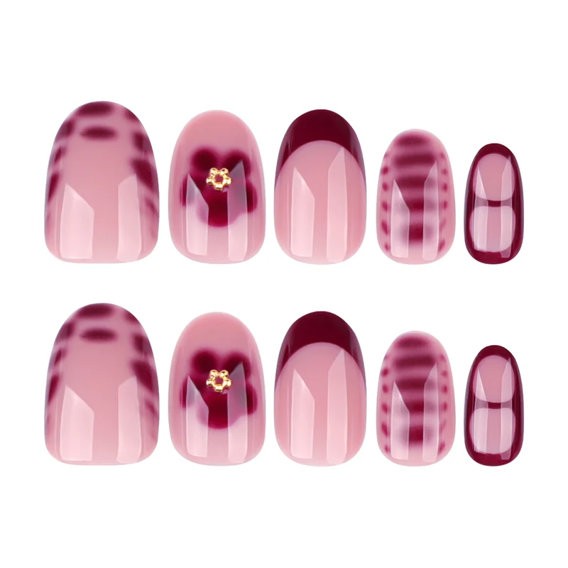 Elegant artificial nail design with floral pattern Stornfield