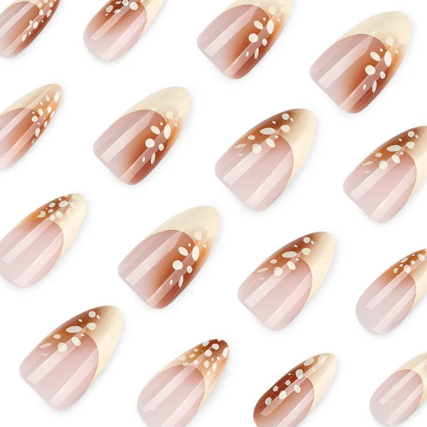 Elegant artificial nails with trendy ombre design and creative accents Stornfield