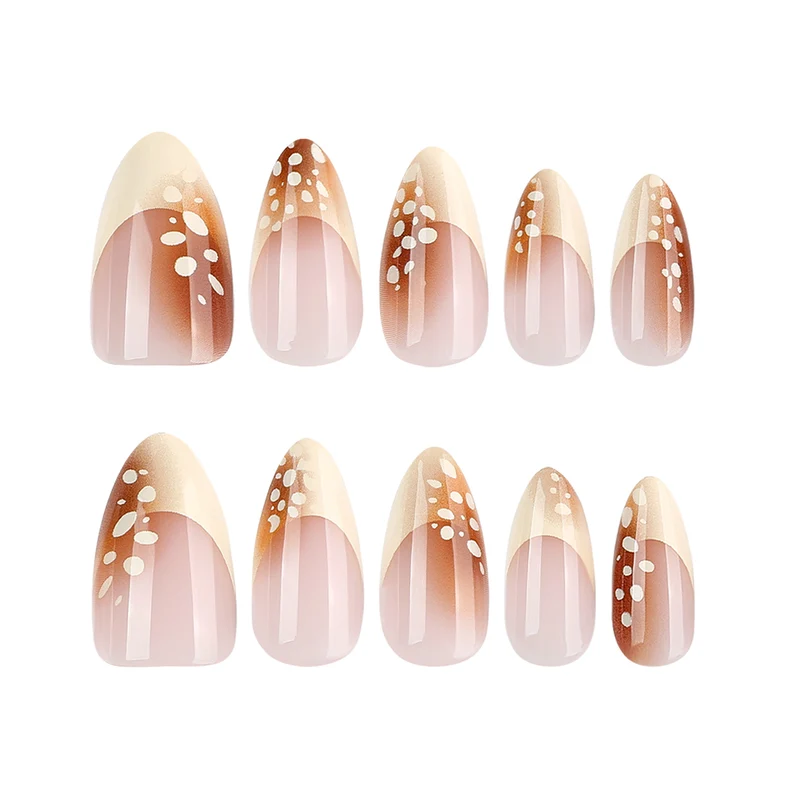 Elegant artificial nails with trendy ombre design and creative accents Stornfield