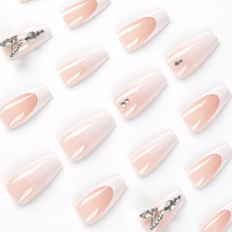 Elegant artificial nails with butterfly accents Stornfield