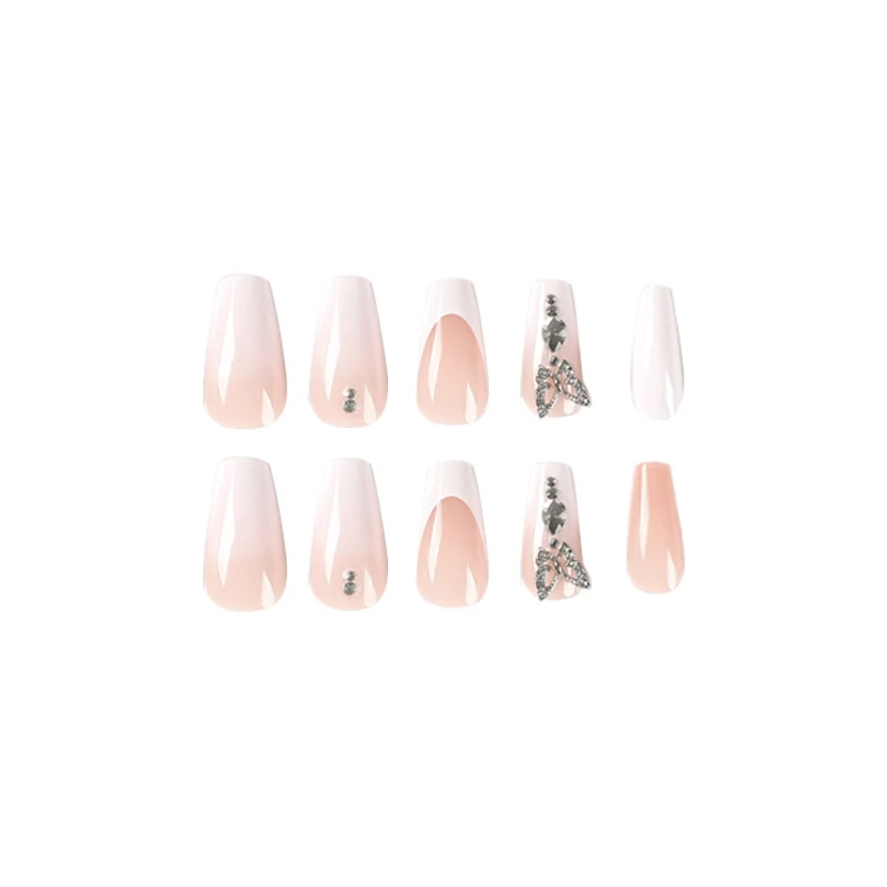 Elegant artificial nails with butterfly accents Stornfield