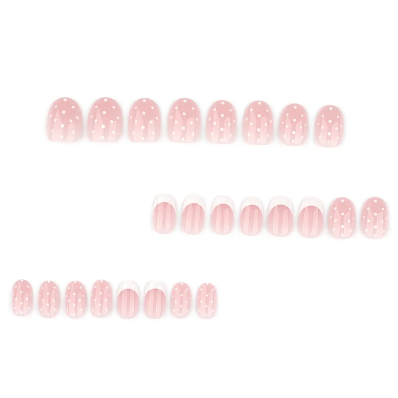 Elegant artificial nails with modern dots and fresh design Stornfield