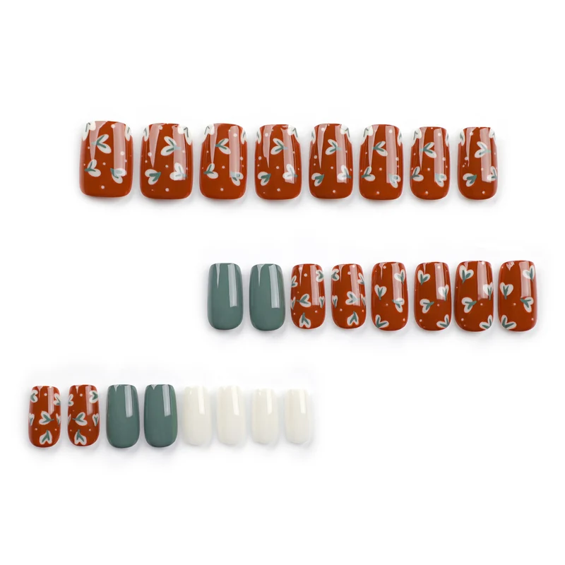 Elegant artificial nails with creative heart decorations Stornfield