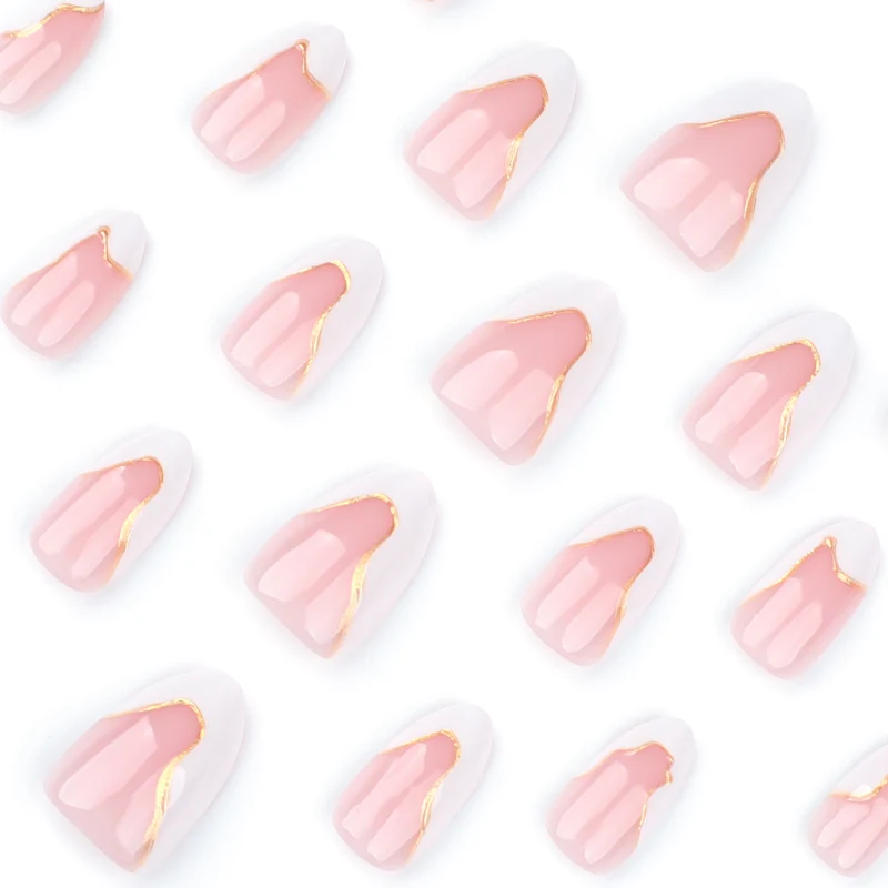 Elegant artificial nails with gold accents Stornfield